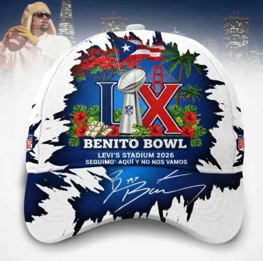 Bad Bunny Benito Bowl Super Bowl LX 2026 Signed Baseball Cap Classic Hat