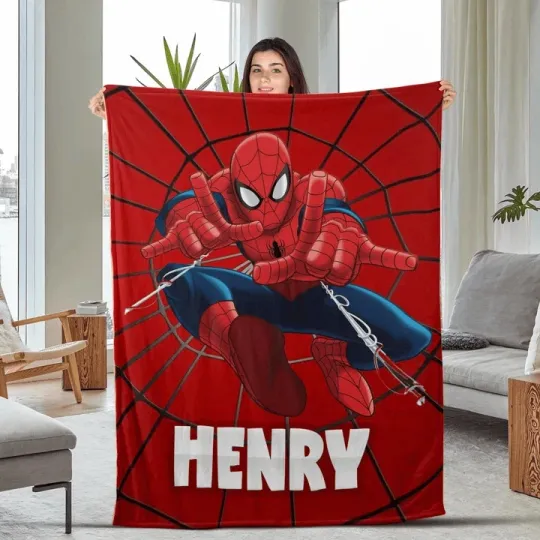 Discover Personalized Spider Man Fleece Blanket – Custom Gift For Kids’ Birthdays