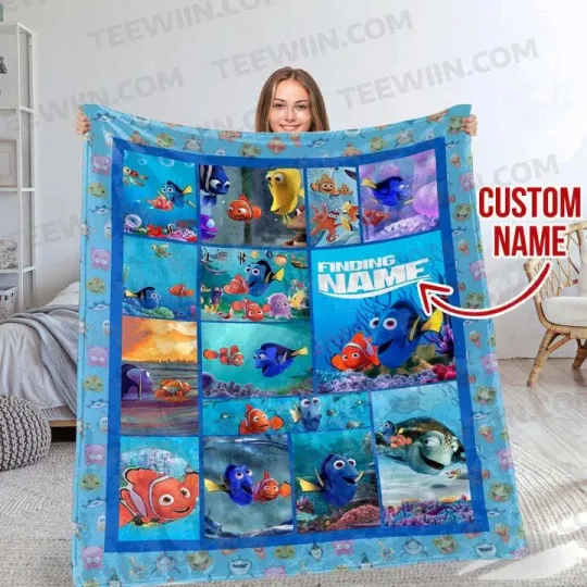 Discover Personalized Disney Finding Nemo Blanket, Custom Name Fleece Blanket