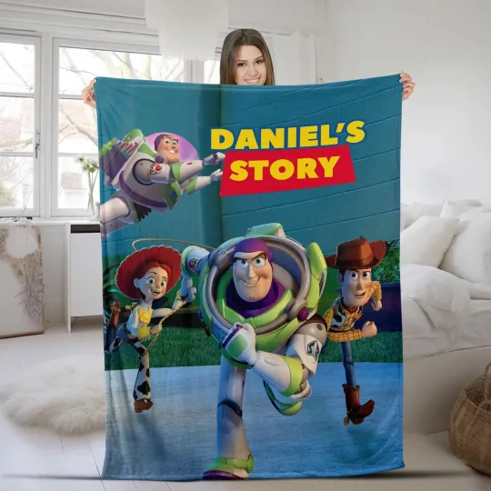 Discover Personalized Disney Toy Story Custom Name Disney Woody Buzz Fleece Blanket