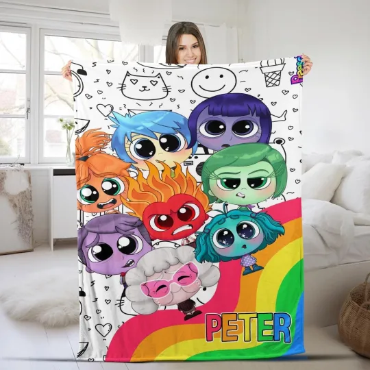 Discover Personalized Disney Pixar Inside Out Custom Emotions Inside Out Fleece Blanket