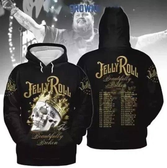 Discover Jelly Roll Beautifully Broken 3D Hoodie 2024
