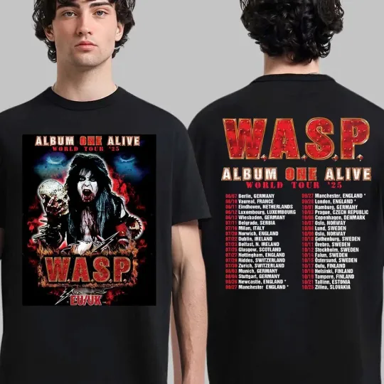 Discover WASP Band Album One Alive World Tour 2025 Cotton Shirt All Size S-5XL