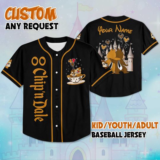 Discover Personalized Chip And Dale Balloons Baseball Jersey, Disney Chip And Dale Jersey Shirt, Disneyland Baseball Team Outfit, Magical Kingdom