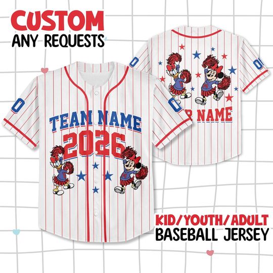 Minnie And Daisy UCA All Star Nationals Baseball Jersey, Cheermom Gifts Jersey