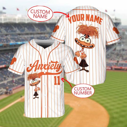 Discover Anxiety Inside Out Jersey Shirt, Inside Out Character Jersey Shirt, Im Fine Everything is Fine Tee