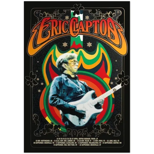 Eric Clapton Tour 2025 Poster New York September 19