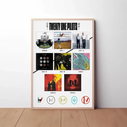 Discover Pilotss Band Album Timeline Poster 2009-2025 Vertical Matte Poster