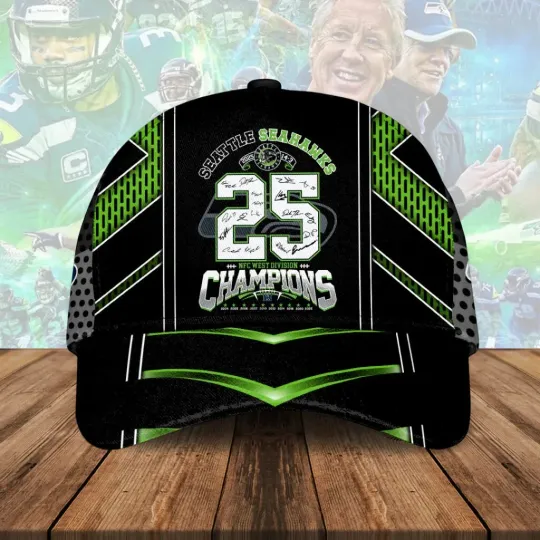 Discover Seahawks 2025 NFC West Champions Classic Cap