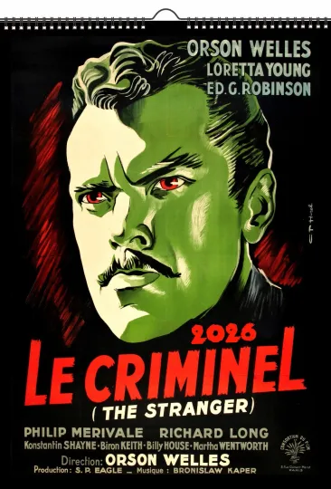 Discover 2026 Vertical Wall Calendar Film Noir Vintage Movie Posters