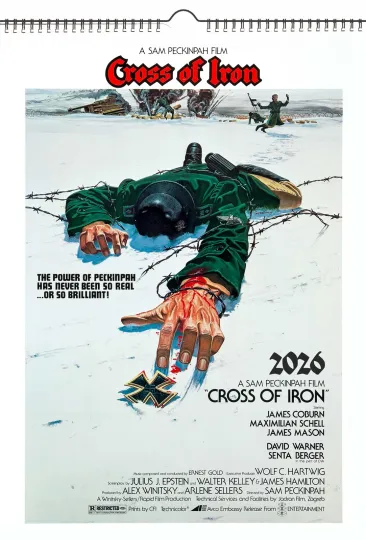 Discover 2026 Vertical Wall Calendar - Vintage World War II Movie Posters