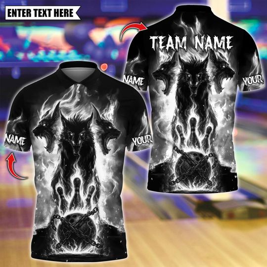 Discover Custom Bowling Polo Shirt, The Infernal Sentinels With Bowling Design, Personalized Bowling Polo for Men, Personalized Name Team 3D Shirt
