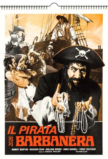 Discover 2026 Wall Calendar ~ Pirates Corsairs Vintage Movie Posters exploitation
