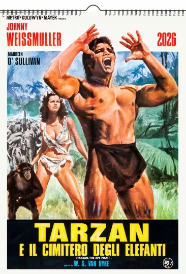 Discover 2026 Wall Calendar ~ Tarzan Jungle Man Vintage Movie Posters exploitation