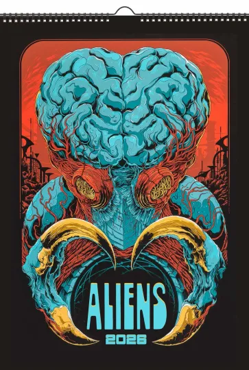 Discover 2026 Wall Calendar Alien and Horror Vintage Sci-Fi Movie Vertical Wall Calendar
