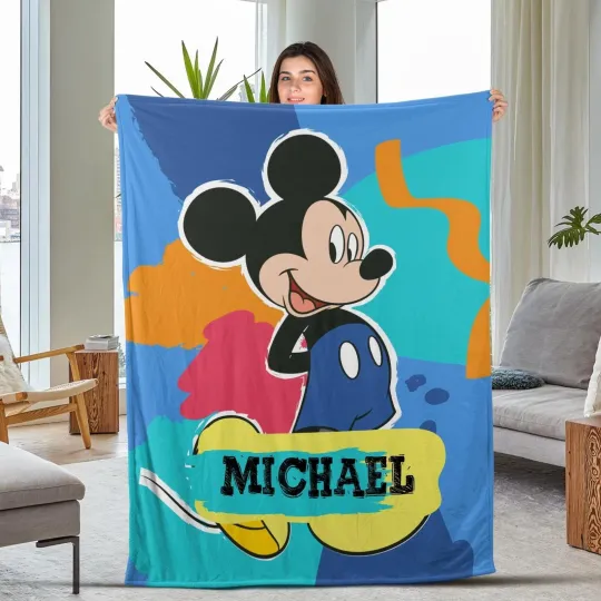 Discover Disney Mickey And Friends Mickey Mouse Moods Custom Name Mickey Fleece Blanket