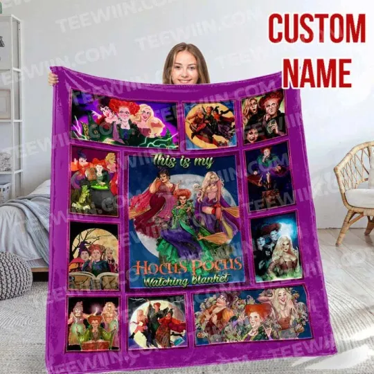 Discover Personalized Name Fleece Blanket This Is My Hocus Pocus Watching Halloween