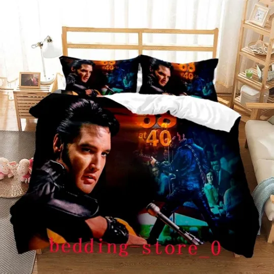 Elvis Presley Rock Singer 3D Bedding Set Duvet Cover Pillowcase