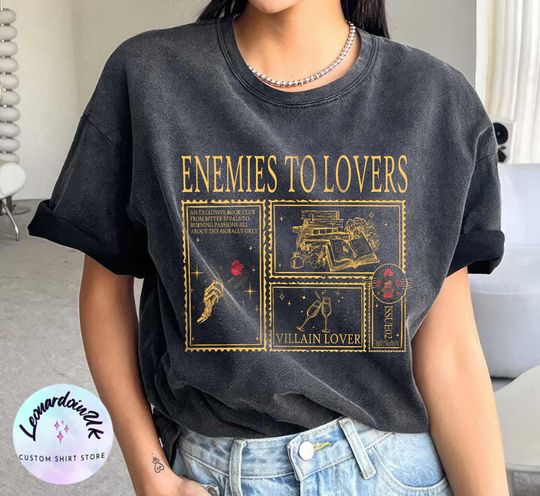 Discover Enemies to Lovers Comfort color shirt, Morally Grey Shirt, Romantasy Shirt, Retro Reader shirt