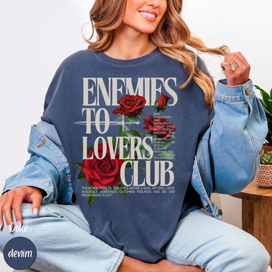 Discover Enemies To Lovers Tee, Comfort Colors Shirt, Book Tropes Romantasy Fated Mates Apparel