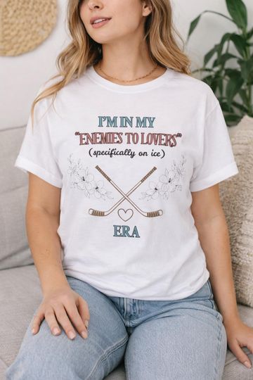 Discover Enemies to Lovers on Ice T-shirt | Hockey Romance Era Tee