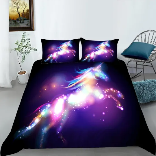 Discover Colorful Unicorn 3D Bedding Set for Kids and Adults