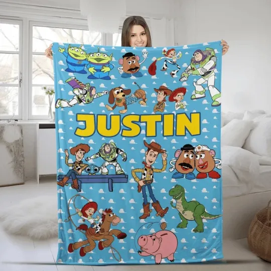 Discover Custom Name Toy Story Fleece Blanket – Ideal Birthday Gift For Baby Boys & Girls