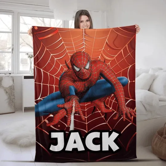 Discover Custom Name Spiderman Blanket – Perfect For Birthdays Fleece Blanket