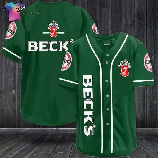 Discover Beck's Beer All-Over Print Baseball Jersey