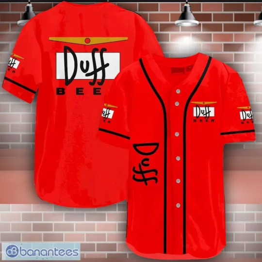 Discover Duff Beer Red Baseball Jersey Shirt