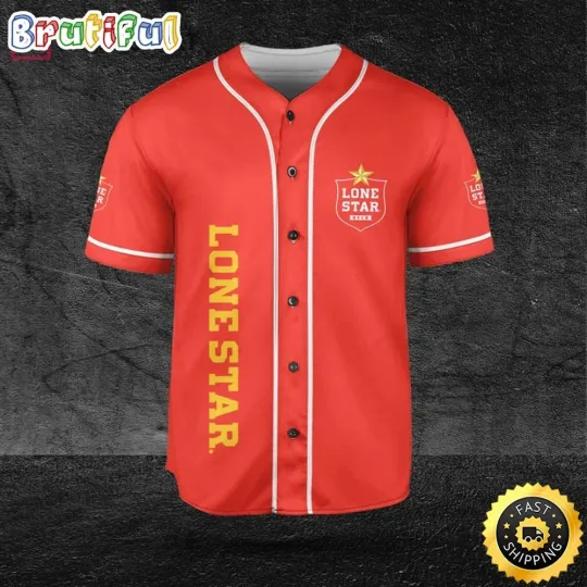 Discover Beer Lovers Lone Star Red Baseball Jersey