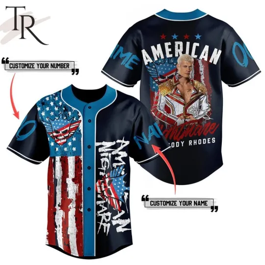 Discover American Nightmare Cody Rhodes Custom Baseball Jersey