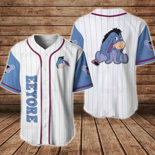 Discover Disney Eeyore Baseball Jersey Shirt for Men and Women