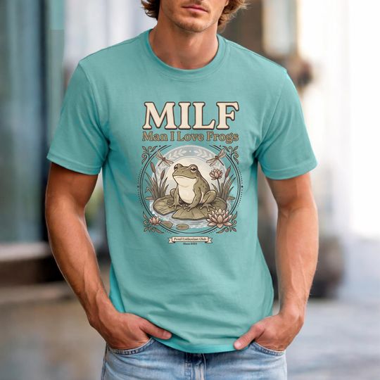 Discover Man I Love Frogs T-Shirt, Meme Frog Shirt for Frog Fans, Funny Frog Shirt, Vintage Style Unisex T-Shirt