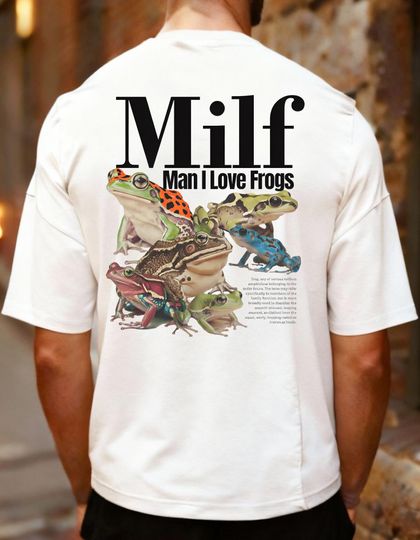 Discover Back print Man I Love Frogs T-Shirt,Frog Meme T-Shirt,Vintage Style T-Shirt