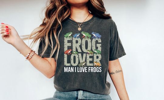 Discover Man I Love Frogs T-Shirt, Meme Frog Shirt, Vintage Style Unisex T-Shirt