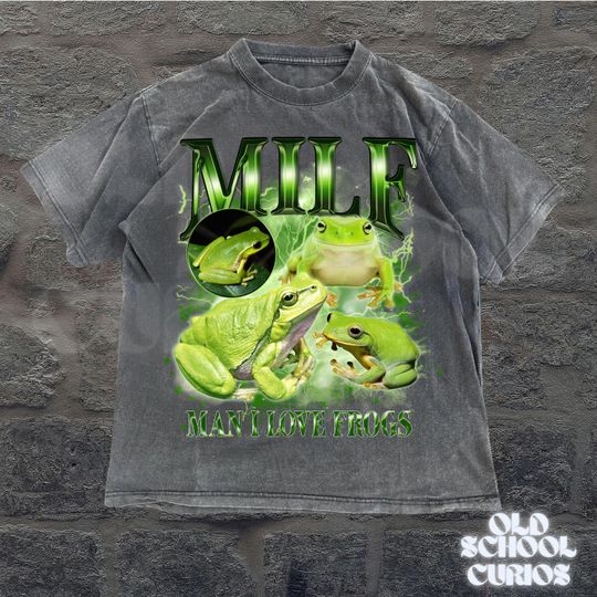 Discover Man I Love Frogs Vintage Graphic Shirt, Retro 90s Funny Frog Bootleg Rap Style Shir