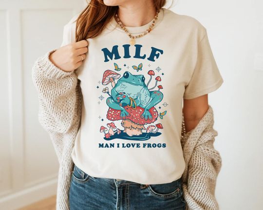 Man I Love Frogs Shirt: Mushroom Frogcore Tee