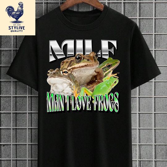Discover Man I Love Frogs Shirt- Funny Frog Meme Tshirt, Vintage Bootleg 90s Graphic Tee