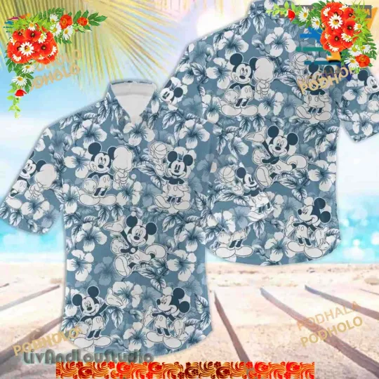 Discover Mickey Mouse Tropical Hawaiian Shirt, Mickey Mouse Plays Basketball 3D Shirt