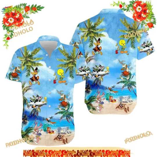 Funny Looney Tunes Hawaiian Shirt for Men and Women