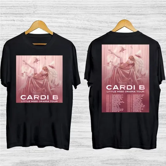 Discover Vintage Cardi B tour 26 Little Miss Drama Cotton Unisex All Size T-Shirt