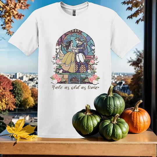 Discover Disney Beauty The Beast Stained T-Shirt