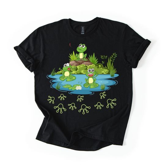 Discover Funny Frogs T-Shirt, Vintage Style Unisex T-Shirt, Gen Z Meme Tees, Animal Shirts