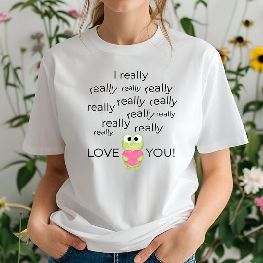 Discover I Really Love You Shirt  Cute Frog Love T-Shirt, Romantic Gift, Unisex Everyday Tee