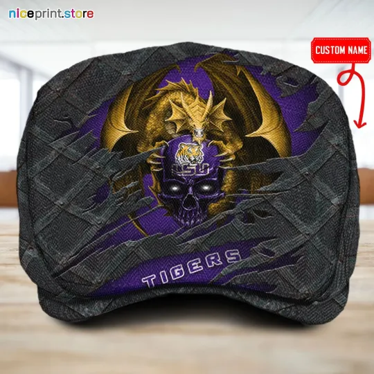 Discover LSU Team Tigers Jeff Cap Tigers Driver Cap Camo Hat Flat Cap for Men