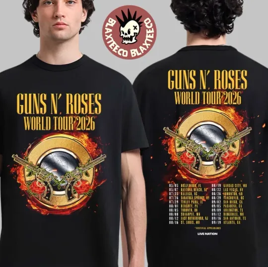 Guns Roses World Tour 2026 North American Schedule Dates T-Shirt