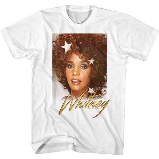 Discover Whitney Houston Stars and Shine White T-Shirt for Adults