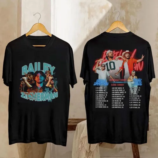 Discover Bailey Zimmerman Inspired Tour 2026 Shirt, Country Concert T-shirt