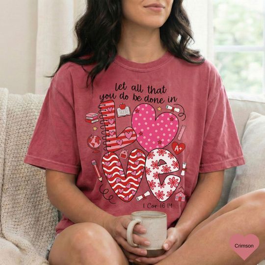 Discover Religious Valentine Shirt | Christian Faith Tee | Gift for Her | Bible Verse Tee